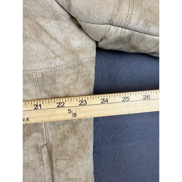 Marvin Richards Tan Genuine Leather Coat with Faux Fur Lining Size XL - Picture 4 of 7